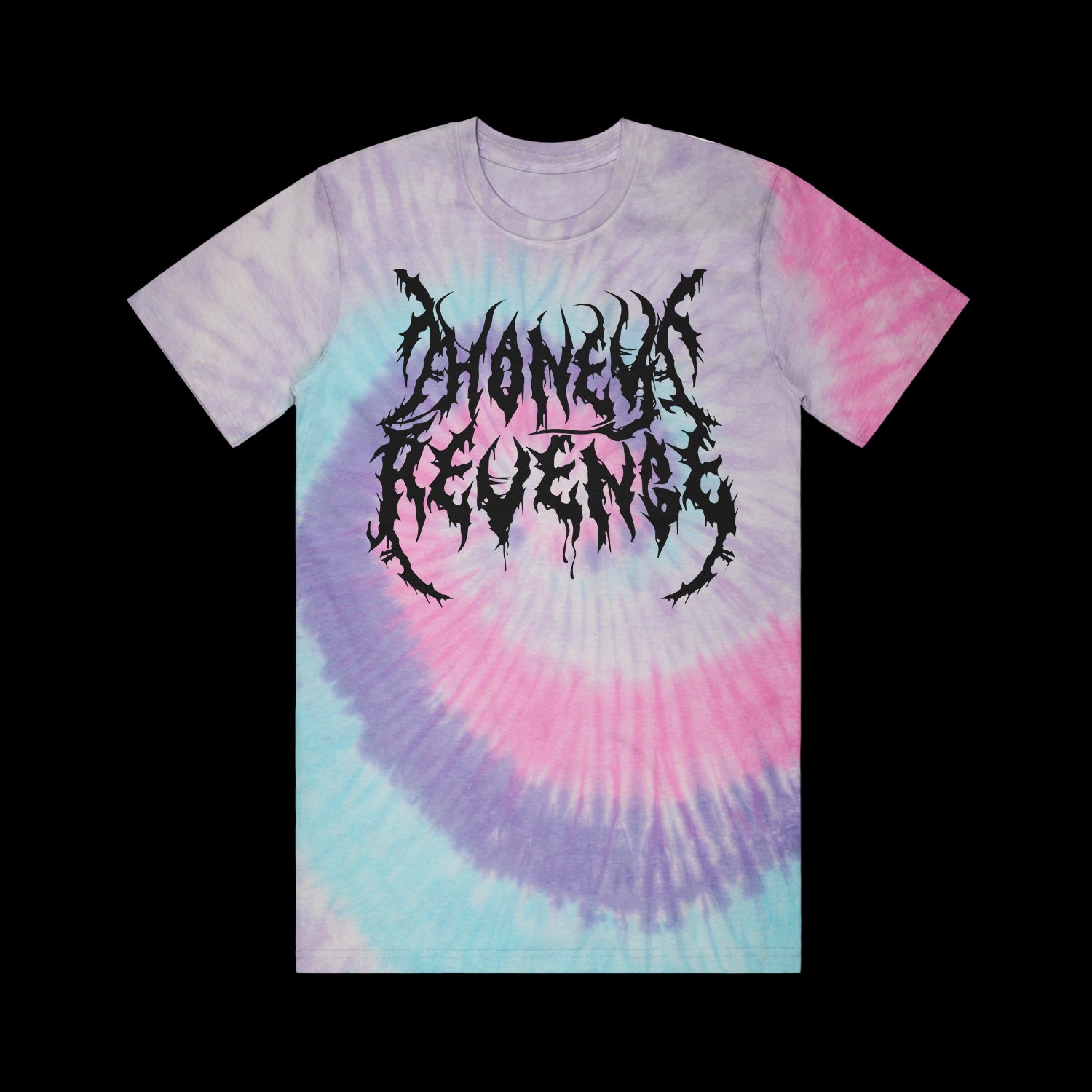 honey revenge Death Metal Logo Unicorn Tie Dye Tee