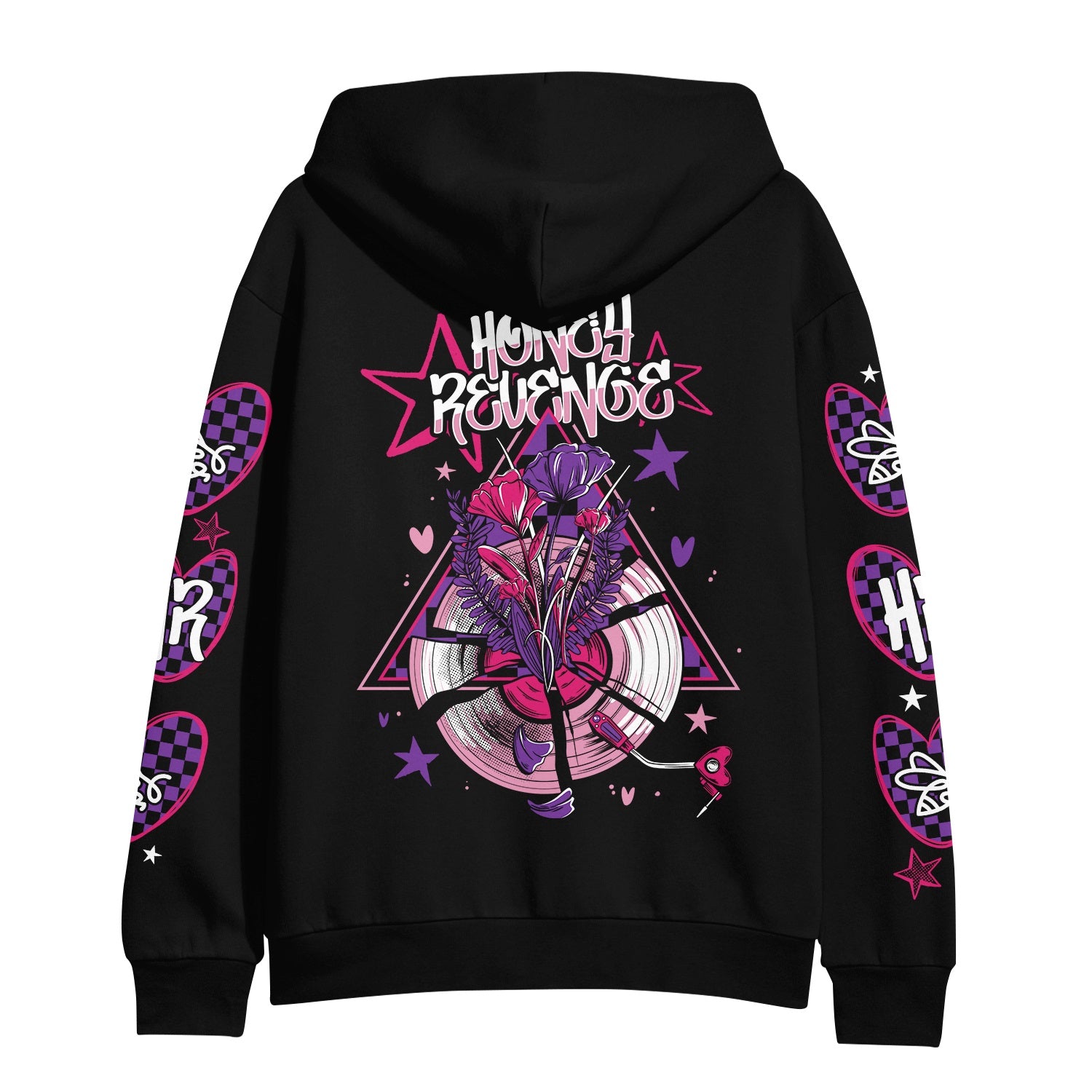 Broken Record/Flowers - Black Pullover